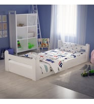 Tuliplife Montessori Karyola Beyaz 90x190 Yatak Uyumlu Oval Kesim Çocuk Yatağı-Tlp201