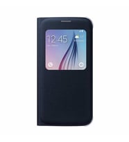 Galaxy S6 ile Uyumlu S View Cover (Tekstil) Siyah EF-CG920BBEGWW