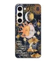 Samsung Galaxy S23 Uyumlu Güneş ve Ay Desenli Şeffaf Telefon Kılıfı