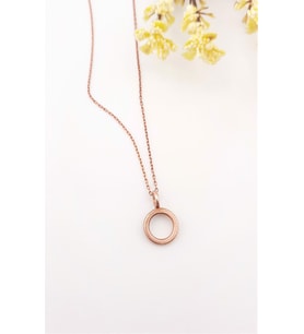 Minik Halka Gümüş Kolye (Rose - Yeşil)