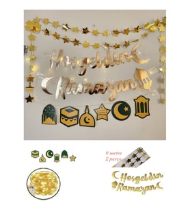  Ramazan Süsleri Led Işıklı Ramazan Süsü Hoşgeldin Ramazan Ev Süsleme Yıldızlı-