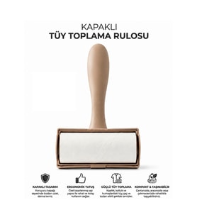 Tüy Toplama Rulosu - Kapaklı - Ergonomik - Taşınabilir
