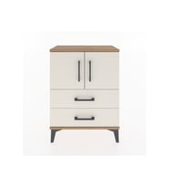 Arges Komodin 2 Raflı 2 Çekmeceli 2 Kapaklı 60x30x80 Çam-Aytaşı