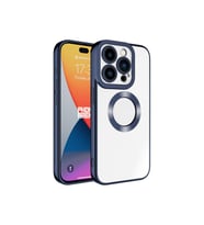 Apple iPhone 15 Pro Max Uyumlu Kılıf Kamera Korumalı Logo Gösteren Zore Omega Kapak (Lacivert)