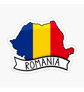 Romania Romanya Flag Map Sticker Sticker 19Cm