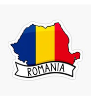Romania Romanya Flag Map Sticker Sticker 19Cm