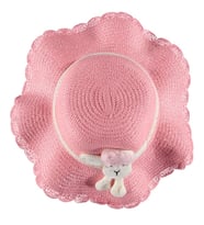 Kız Çocuk Hasır Fötr Plaj Şapka 4/8 YAŞ (Pembe)