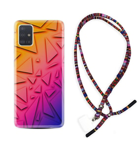 Samsung a71 A72 A73 A7 A9 2018 C7 C9 Kılıf Boyun Asklı Rasta Silikon Üçgenler 1635