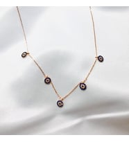 Nazarlı Zincir Model Gümüş Kolye