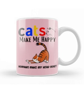 Cat Funny Cat Lover Gifts For   Men Kids Kupa Bardak Porselen
