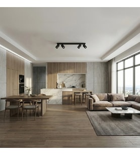 RİOLİGHT MODERN SİYAH HAREKETLİ BAŞLIK 4XGU10 LED METAL SPOT AVİZE(AMPÜL DAHİL)UZUNLUK:60CM