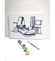 Hayal Sepeti Resimli Tuval Boyama Güzel Odam 25x35cm