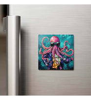 Kraken - Kraken - Güneş Gözlüklü Style - Buzdolap Magneti - 9x9 Cm