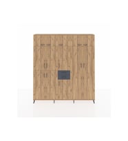 Arges Dolap 10 Raflı 2 Çekmeceli 3 Askılı 220x30x243 Çam-Çam/Antrasit