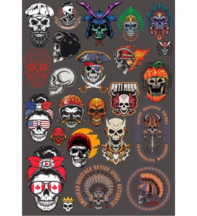 Kurukafa Sticker Set 8 17 Parça Telefon, Tablet, Defter, Laptop Sticker