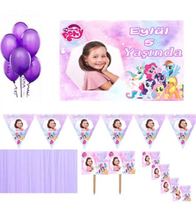Hayaller Dükkanı Pony Kişiye Özel Süsleme ve Hediyeli Doğum Günü Parti Seti Kız