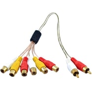 POWERMASTER 2 RCA ERKEK / 6 RCA DİŞİ 60 CM ŞEFFAF ARA KABLO