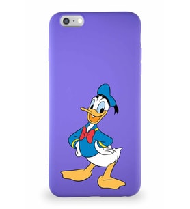 Apple iPhone 6S Plus Soft Premier Kapak Donald Duck-C Tasarımlı Silikon Kılıf - Mor (Şeffaf)