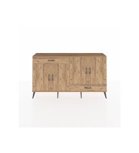 Arges Konsol 5 Raflı 2 Çekmeceli 4 Kapaklı 176x30x99 Çam-Çam