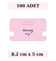 Pembe For You Accessory - 100 Adet Kolye Kartı - Bileklik Kartı -Paketleme Kartı (Kahverengi)