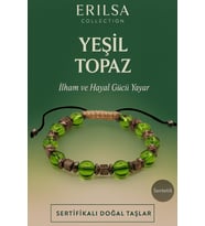 Sertifikalı Sentetik Yeşil Topaz Taş Bileklik – İlham ve Hayal Gücünü Arttıran El Yapımı (Çok Renkli)