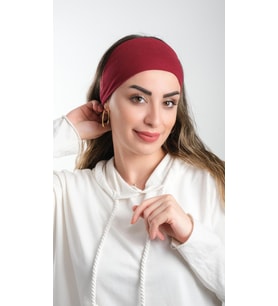 Bordo Bandana Saç Bandı Viskon Düz 3012_16