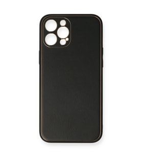 Apple İphone 12 Pro Max Kılıf Coco Deri Silikon Kapak - Siyah