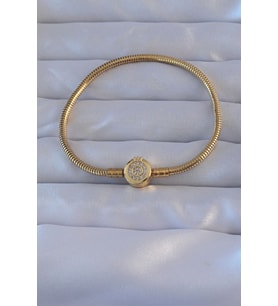 Pirinç Gold Renk Zirkon Taşlı Charm Bileklik 5886 - GLST7190-9641