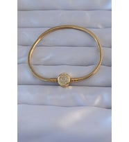 Pirinç Gold Renk Zirkon Taşlı Charm Bileklik 5886 - GLST7190-9641