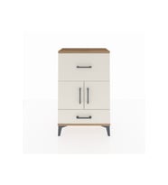 Arges Komodin Tek Raflı 2 Çekmeceli 2 Kapaklı 60x30x96 Çam-Aytaşı