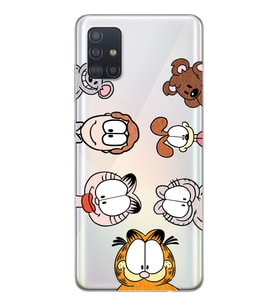 Samsung Galaxy A71 Uyumlu Garfield Tasarımlı Şeffaf Telefon Kılıfı