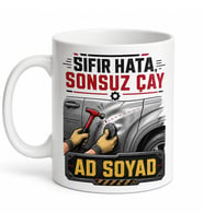 Kaportacıya Özel Sıfır Hata Esprili Sanayi Tipi Çay Kupası Hediye Bardak