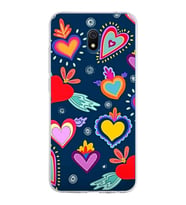 PrintiFy Xiaomi Redmi 8A ile Uyumlu 1mm Slim Fit Retro Renkler 3 Baskılı Şeffaf  Kılıf