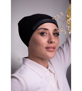 Siyah Arkadan Bağlamalı İç Bone Viskon Kumaş Kaymaz Silikonlu 3002_01