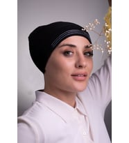 Siyah Arkadan Bağlamalı İç Bone Viskon Kumaş Kaymaz Silikonlu 3002_01