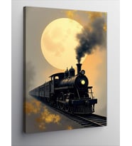 Kanvas Tablo Ay Işığında Tren