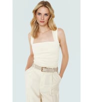 Kadın Yazlık Kolsuz Bluz Pamuklu Rahat Kare Yaka Premium Kalite Modern Stil