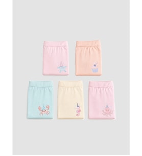 LCW Kids Ekru Baskılı Kız Çocuk Boxer 5'li
