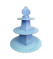 Cup cake standı piramit modeli puantiyeli mavi pk:1-