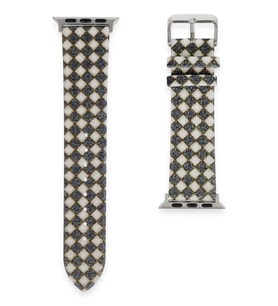 Apple Watch 42mm Uyumlu Karo Motif Kordon - Siyah