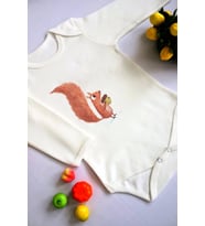 Unisex Bebek Sincap Baskılı Body Zıbın