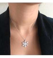 Rodium Kaplama Kristal Gümüş Kolye (Karışık)