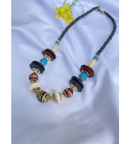 serapis accessories Tasarım Etnik Bohem Ahşap Gold Detaylı Kadın / Kız Kolye