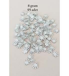 Oya Abiye Bileklik Kolye Pleksi Metalik Plastik Pul Gümüş Renk 8 gram 95 adet - BNC519