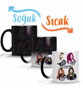 Black Pink BlackPink Sihirli Kupa Bardak Porselen