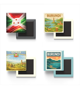Buzdolap Magnetleri - Burundi Gitega - 4'lü Set Magneti