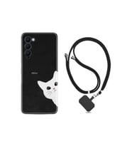 Tecno Camon 18p Kılıf Resimli Desenli Silikon Boyun Askılı Çılgın Kedi 1895
