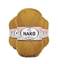 5 Adet Pırlanta Amigurumi El Örgü İpi Yünü Altın 6706