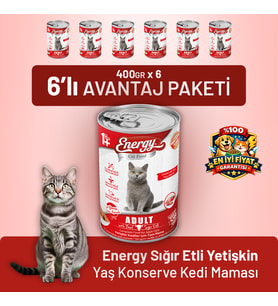 Sığır Etli Yetişkin Yaş Kedi Maması 400 g - 6 Adet