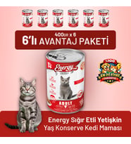 Sığır Etli Yetişkin Yaş Kedi Maması 400 g - 6 Adet